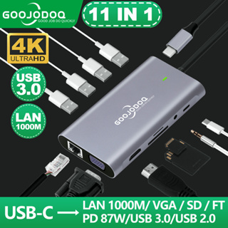 ภาพหน้าปกสินค้าGOOJODOQ ฮับ USB Type-C Hdmi-เข้ากันได้กับ 4K VGA Rj45 Lan Ethernet SD Tf USB-C 3.0Type-C 3.5 มม. แจ็คเสียง สําหรับ Macbook Pro OTG ซึ่งคุณอาจชอบราคาและรีวิวของสินค้านี้