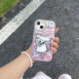 เคสโทรศัพท์มือถือแบบนิ่ม tpu ลายลูกสุนัข สีขาว สําหรับ iPhone 14 14promax 14pro 11 12 12PRO 12PROMAX 13 13pro 13promax