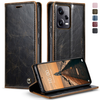 for Xiaomi Poco X5 Pro X5Pro Case CaseMe Crazy Horse Leather Magnetic Flip Wallet Stand Cover