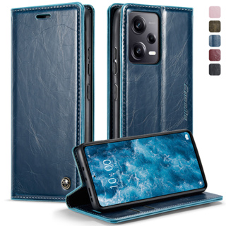 CaseMe for Xiaomi Redmi Note 12 Pro Pro+ Plus Case Crazy Horse Leather Magnetic Flip Wallet Stand Cover