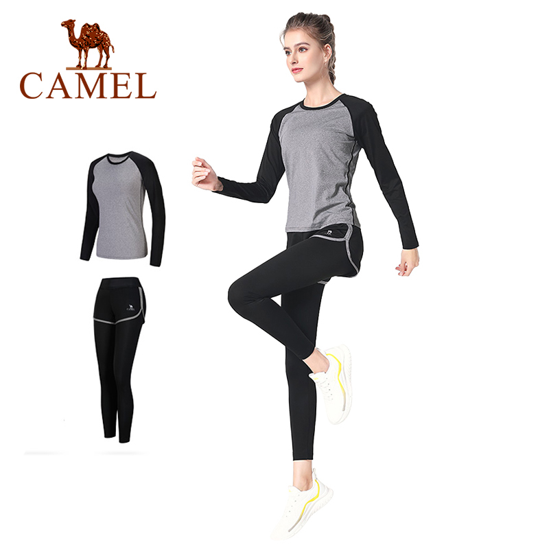 camel-ชุดกีฬา-เสื้อโยคะ-แขนยาว-แบบมืออาชีพ-สําหรับออกกําลังกาย-วิ่ง