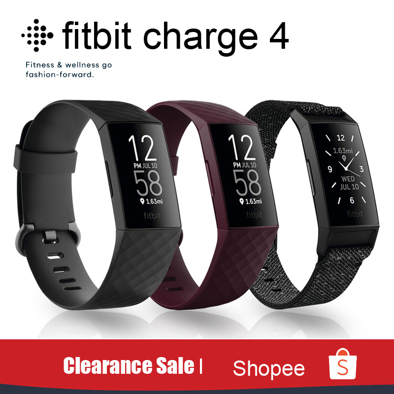 【ลดล้างสต๊อก】FITBIT Charge 4 เครื่องติดตามการเต้นของหัวใจ ฟิตเนส GPS