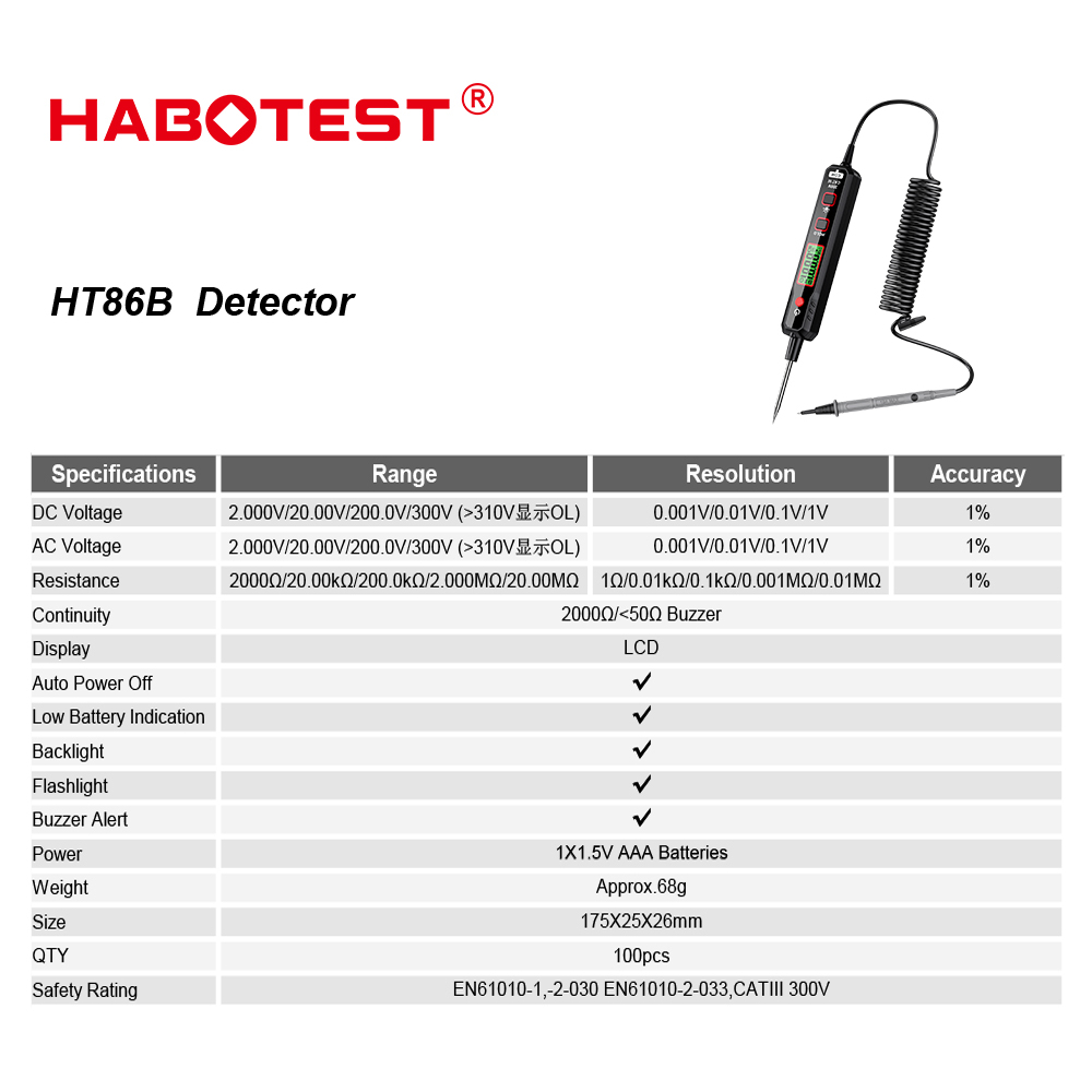 habotest-ht86b-ปากกามัลติมิเตอร์-300v-ac-dc-ตรวจจับแรงดันไฟฟ้า-วงจรวินิจฉัย-และการบํารุงรักษาเครื่องมือ