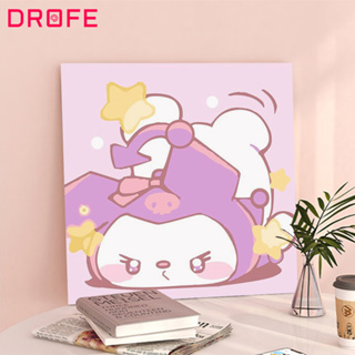 SANRIO Drofe ภาพวาดระบายสีตามตัวเลข ลายการ์ตูน Hello Kitty ขนาดเล็ก 20*20 ซม. DIY สําหรับเด็ก