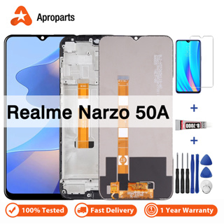 อะไหล่หน้าจอสัมผัสดิจิทัล LCD พร้อมกรอบ แบบเปลี่ยน สําหรับ OPPO Realme Narzo 50A RMX3430