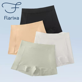 Flarixa กางเกงบ็อกเซอร์ขาสั้น ผ้าเรยอน ไร้รอยต่อ พลัสไซซ์ 4XL แฟชั่นฤดูร้อน สําหรับผู้หญิง