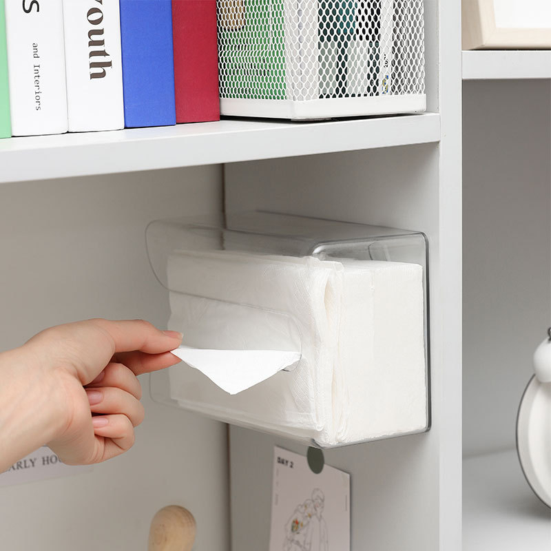 กล่องกระดาษทิชชู่-แบบติดผนัง-ไม่ต้องเจาะรู-ของใช้ในครัวเรือน-สําหรับห้องครัว