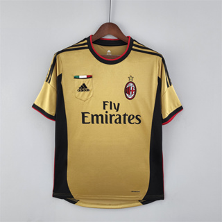 เสื้อกีฬาแขนสั้น ลายทีมชาติฟุตบอล Milan Third Away 13-14 ACM สไตล์เรโทร