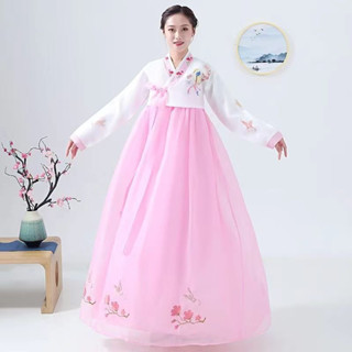 Hanbok แบบดั้งเดิม Hanbok ชุดกระโปรงยาว Korean ชุดต่างประเทศ Dai Chang Giam ชุดเกาหลี ชุดการแสดง ชุดเต้นรำบนเวที ชุดประจำชาติ