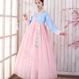 ขายเสื้อผ้าแบบดั้งเดิม Hanfu น้ำหนักเบาสีฟ้าและสีชมพู Hanfu แบบดั้งเดิม Hanfu ปรับปรุง Hanfu ชุดฤดูร้อนเกาหลี