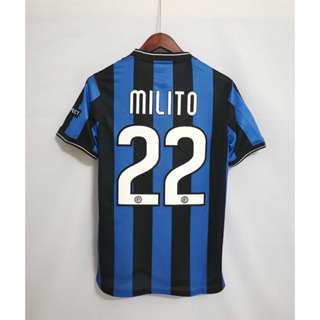 เสื้อกีฬาแขนสั้น ลายทีมชาติฟุตบอล Milano MILITO J.ZANETTI SNEIJDER 09-10 ชุดเหย้า คุณภาพสูง สไตล์เรโทร