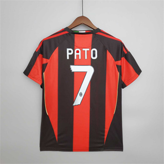 เสื้อกีฬาแขนสั้น ลายทีมชาติฟุตบอล AC Milan PATO BECKHAM 10-11 ชุดเหย้า สไตล์เรโทร คุณภาพสูง