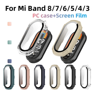 สําหรับ Xiaomi Mi Band 8/7/6/5/4/3 เคสพีซี แบบแข็ง พร้อมฟิล์มกันรอยหน้าจอ เคสกันกระแทก สําหรับ Mi Band 8