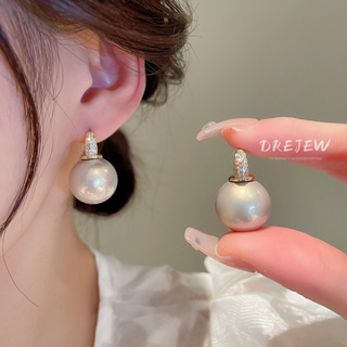 สินค้า ใหม่ zircon pearl ear buckle ภาษาฝรั่งเศสคำอารมณ์เรียบง่ายต่างหูแฟชั่น OL ต่างหูผู้หญิง 2