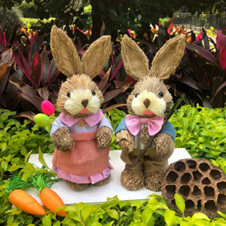 กระต่ายฟาง เครื่องประดับอีสเตอร์ สําหรับตกแต่งบ้าน สวน งานแต่งงาน