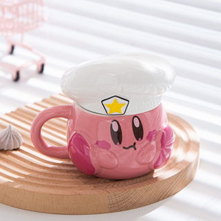 แก้วกาแฟเซรามิค ลายการ์ตูน Star Kirby น่ารัก เหมาะกับของขวัญ สไตล์ญี่ปุ่น สําหรับผู้หญิง