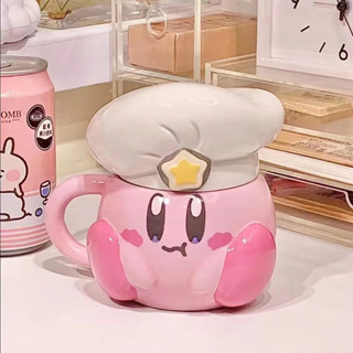 แก้วกาแฟเซรามิค ลายการ์ตูน Star Kirby น่ารัก เหมาะกับของขวัญ สไตล์ญี่ปุ่น สําหรับผู้หญิง