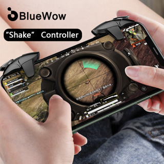 Bluewow CH5 จอยสติ๊กควบคุมเกม แบบกด รูปปลาฉลาม สีดํา สําหรับ PUBG