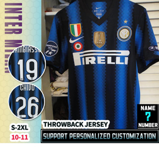 Inter Milan Home 10-11 [รุ่นพัดลม] เสื้อยืดฟุตบอล S-2XL * กําหนดเองและคุณภาพสูง *