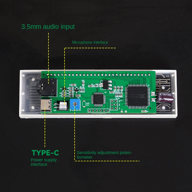 เครื่องวิเคราะห์ระดับเสียงเพลง-หน้าจอสเปกตรัม-led