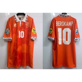 เสื้อกีฬาแขนสั้น ลายทีมชาติฟุตบอล Netherlands BERGKAMP 1996 ชุดเหย้า คุณภาพสูง สไตล์เรโทร