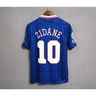 เสื้อยืด พิมพ์ลายฟุตบอล France ZIDANE DESCHAMPS 1996 คุณภาพสูง สไตล์เรโทร สําหรับบ้าน