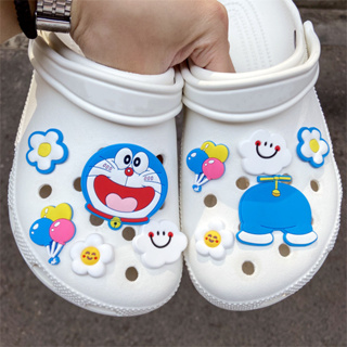 5 ชิ้น / เซต PVC Croc Charm Doraemon Jibz Series เด็กแฟชั่นหลุมรองเท้าตกแต่งการ์ตูน Dingdang แมวกระเป๋าอุปกรณ์เสริม