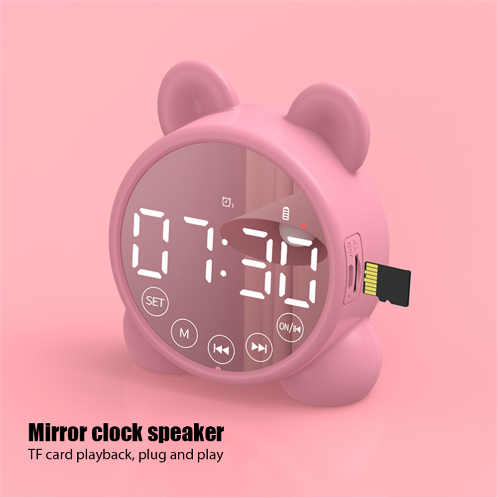 bobbot-นาฬิกาปลุกอัจฉริยะ-ลําโพงบลูทูธ-การ์ด-tf-มีไฟ-led-กระจกตั้งโต๊ะ-ขนาดเล็ก-สําหรับเด็ก-ใช้ในบ้าน-นอนหลับ