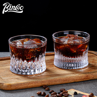Bincoo แก้วกาแฟวิสกี้ แบบใส ระดับไฮเอนด์ ขนาด 100 มล. ของใช้ในครัวเรือน