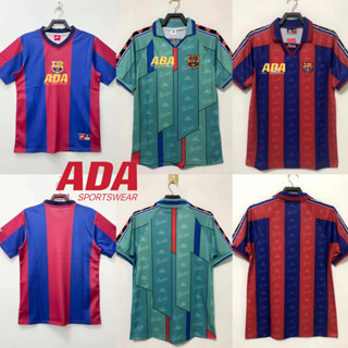 เสื้อกีฬาแขนสั้น ลายทีมชาติฟุตบอล Barcelona 96 97 98 99 ไซซ์ S - 2XL ชุดเหย้า สําหรับผู้ชาย