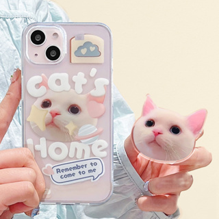 เคสโทรศัพท์มือถือ TPU ใส กันฝุ่น ลายแมวน่ารัก สําหรับ Iphone 11 12 13 14 Pro Max