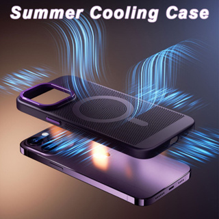 การระบายความร้อนด้วยอากาศ เคส 13 ล่าสุด Magnetic case compatible for iPhone 14Promax 14 13 12 11 Pro max เคส 13 Pro max เคสi12pm cases เคสไอโฟน11แบบสี่เหลี่ยม