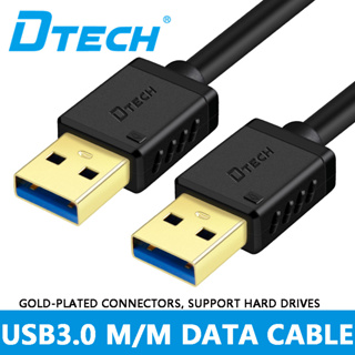 Dtech สายเคเบิล USB 3.0 Type A เป็น A ตัวผู้ เป็นตัวผู้ ความเร็วสูง สีดํา