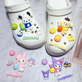 5 ชิ้น / เซต Croc Charm Meredith Pompompurin ชุดอุปกรณ์เสริมปุ่มรองเท้าผู้ชายญิงรองเท้าตกแต่ง Pin