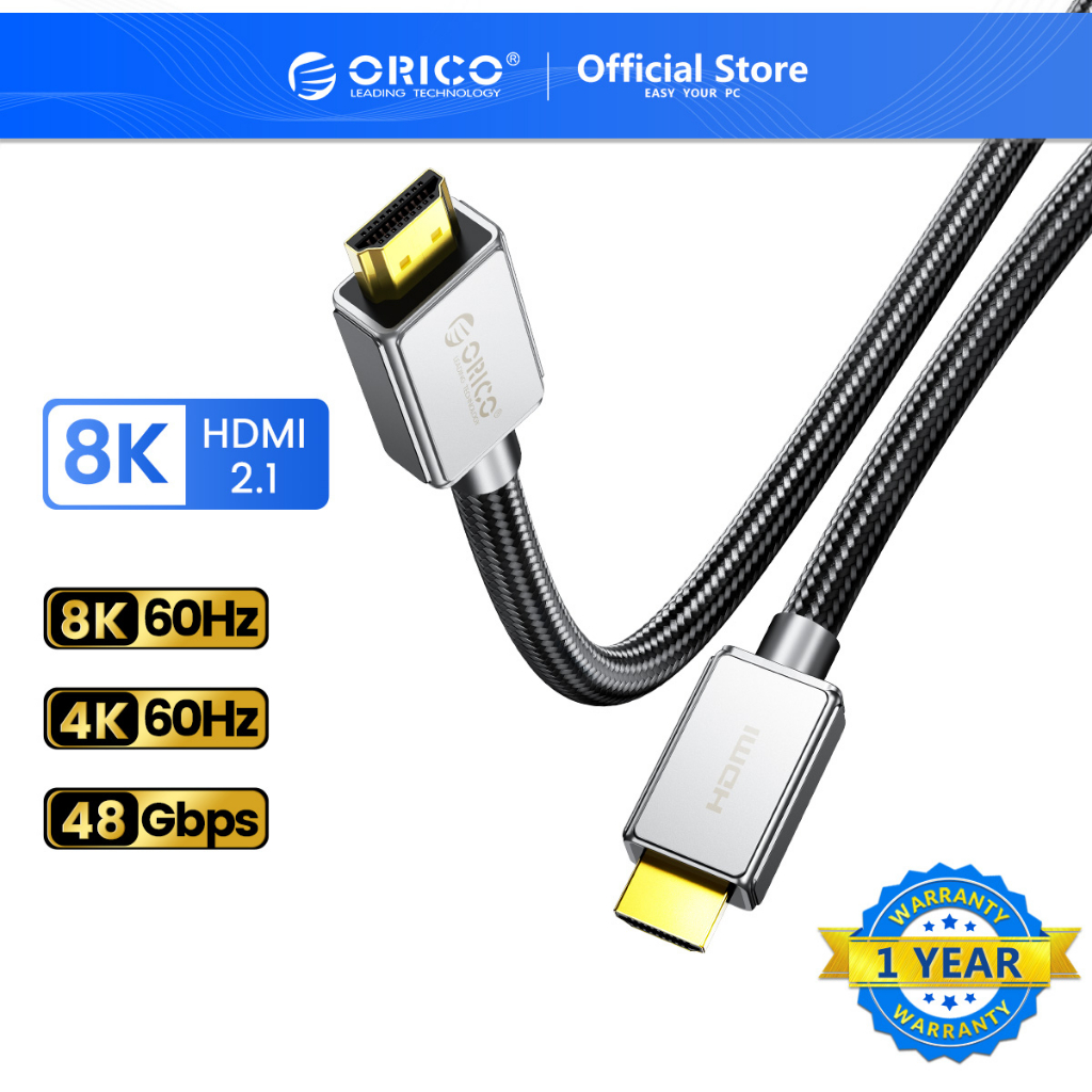Orico สาย HDMI 2.1 ความเร็วสูงพิเศษ 8K 60Hz /4K 60Hz Dolby Vision