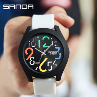 Sanda นาฬิกาข้อมือควอตซ์แฟชั่น แบรนด์หรู กันน้ํา แบบเรียบ สร้างสรรค์ สําหรับบุรุษ