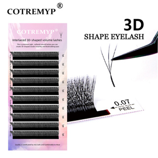 Cotremyp ขนตาปลอม 3D ขนนุ่ม ดูเป็นธรรมชาติ รูปตัว W ดอกไม้