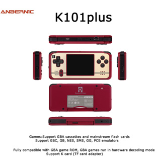 Anbernic K101 Plus เครื่องเล่นวิดีโอเกม 2~4 หน้าจอ 3 นิ้ว LCD TFT AUO 320X480 RTC และ 64 บิต รองรับ TV output GBA game