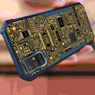 เคสโทรศัพท์มือถือ อะคริลิค กันกระแทก ลายบอร์ดวงจร สําหรับ Samsung A51 A71 A10S M01S A20S A21S A10E A20E A01 M01 A03 Core A02 M02 A03S A02S M02S A04E M04 F04