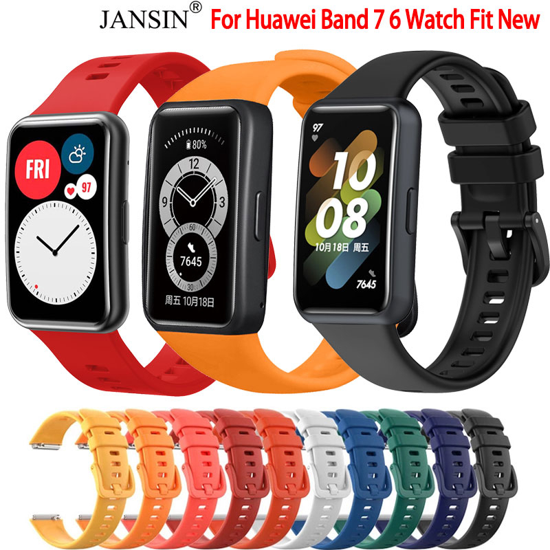ภาพหน้าปกสินค้าสาย Huawei Band 7 Watch Fit new สายนาฬิกาข้อมือซิลิโคน สําหรับ huawei band 7 watch fit watch fit new สาย นาฬิกาสมาร์ท