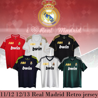 เสื้อกีฬาแขนสั้น ลายทีมชาติฟุตบอล Real M Home and Away and Third 11 12 12 13 คุณภาพสูง สไตล์เรโทร สําหรับผู้ชาย ไซซ์ S - 2XL