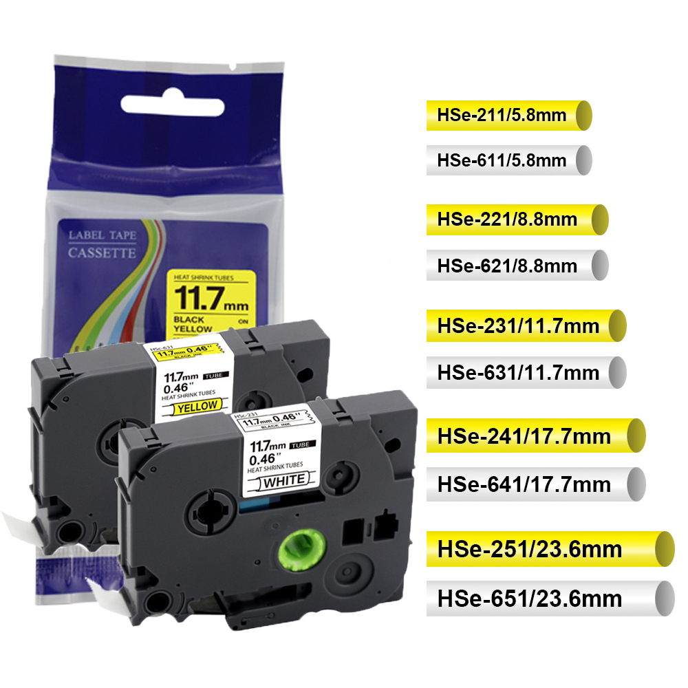 Schrumpfschlauch Brother P-Touch HSe-211 211 HSe-231 631 HSe-241 - Foto 4