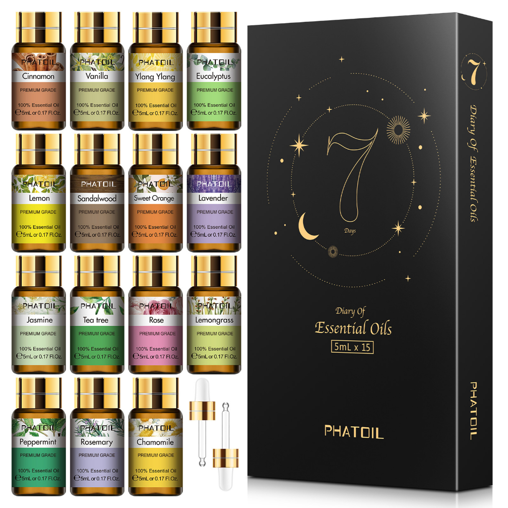 15pcs-set-phatoil-น้ำมันหอมระเหย-aromatherapy-humidifier-oils-5ml-essential-oils-set