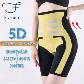 Flarixa กางเกงบ็อกเซอร์ขาสั้น เอวสูง 5D ไร้รอยต่อ กระชับสัดส่วน เพื่อความปลอดภัย สําหรับผู้หญิง ไซซ์ M-2XL