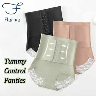 Flarixa กางเกงชั้นใน เอวสูง ไร้รอยต่อ กระชับสัดส่วน เทรนเนอร์ ผู้หญิง รัดตัว กระดุมหน้าท้อง แบน พลัสไซซ์ กระชับสัดส่วนร่างกาย