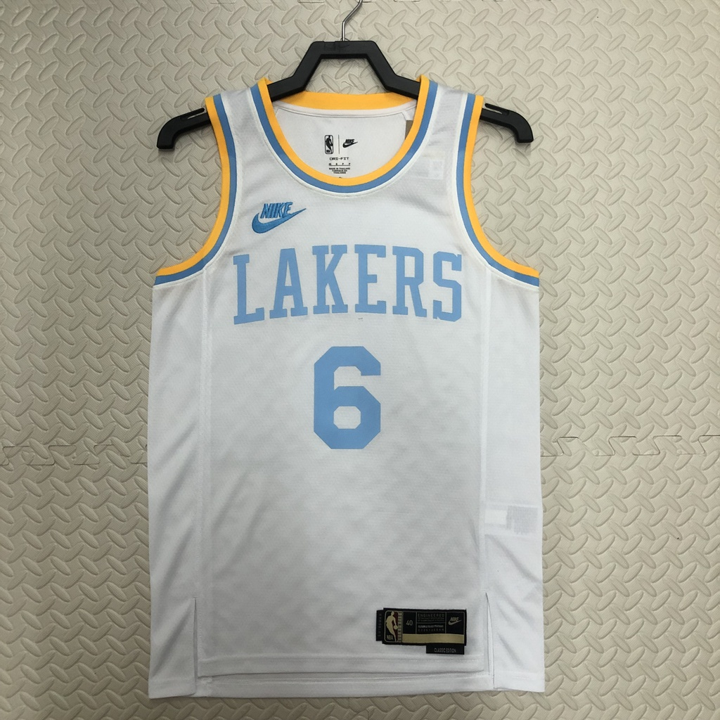 เสื้อกีฬาบาสเก็ตบอล-แขนกุด-ลายทีม-lbj-jersey-no-6-los-angeles-lakers-lebron-james-สําหรับผู้ชาย