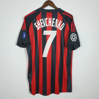 เสื้อกีฬาแขนสั้น ลายทีมชาติฟุตบอล AC Milan SHEVCHENKO MALDINI INZAGHI 02-03 ชุดเหย้า คุณภาพสูง สไตล์เรโทร