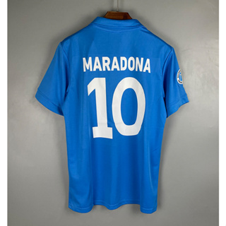 เสื้อกีฬาแขนสั้น ลายทีมชาติฟุตบอล MARADONA 87-88 Naples ชุดเหย้า สไตล์เรโทร คุณภาพสูง