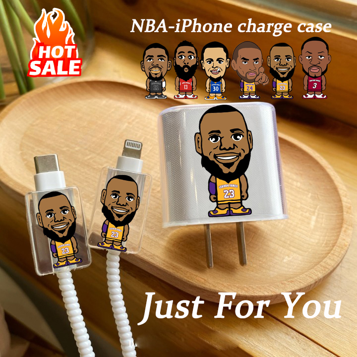 bluewow-ตัวถนอมสายชาร์จโทรศัพท์มือถือ-type-c-ลายดาว-nba-สําหรับ-i-phone-charger-i-phone-14-13-12-11