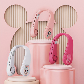 Disney GF01 พัดลมทําความเย็น พอร์ซเลน ไร้ใบพัด TEC ลายสตรอเบอร์รี่ หมี Lotso Mickey Minnie เสียงเงียบ พกพาง่าย ชาร์จ USB สําหรับกลางแจ้ง